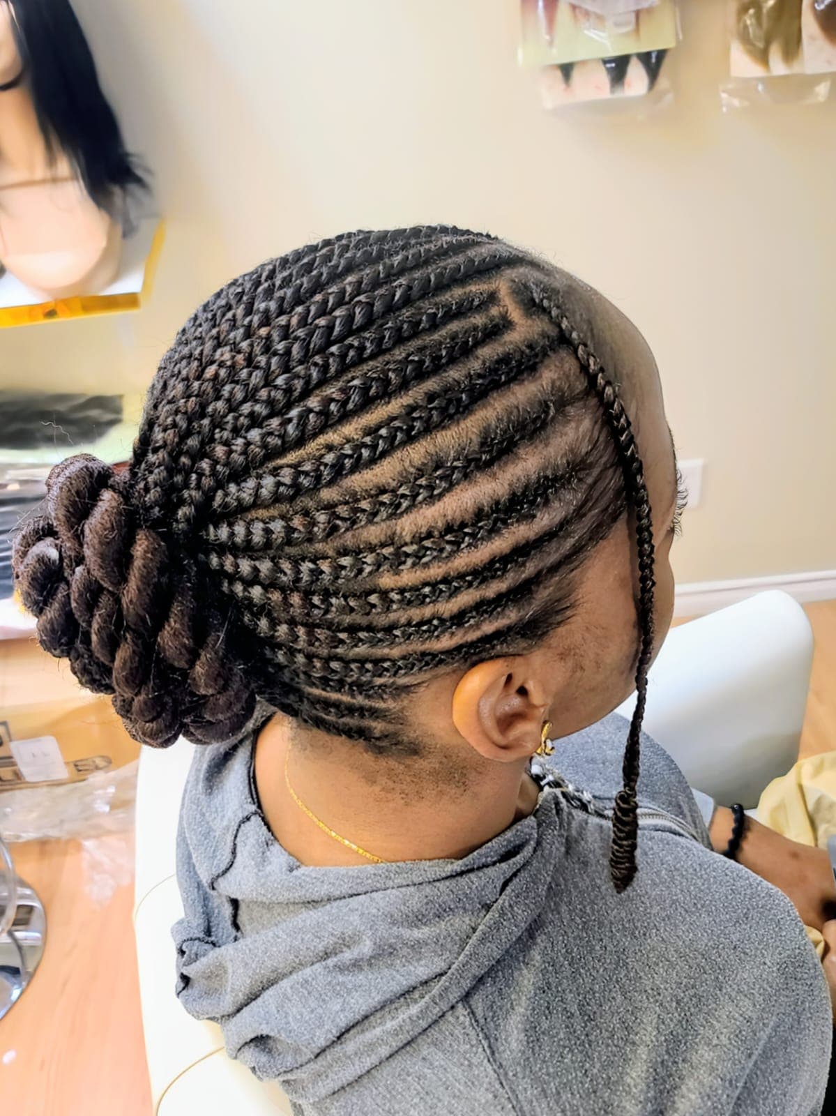 Simple and stunning Clap Cornrowsin Cambridge Ontario - professional hair services
