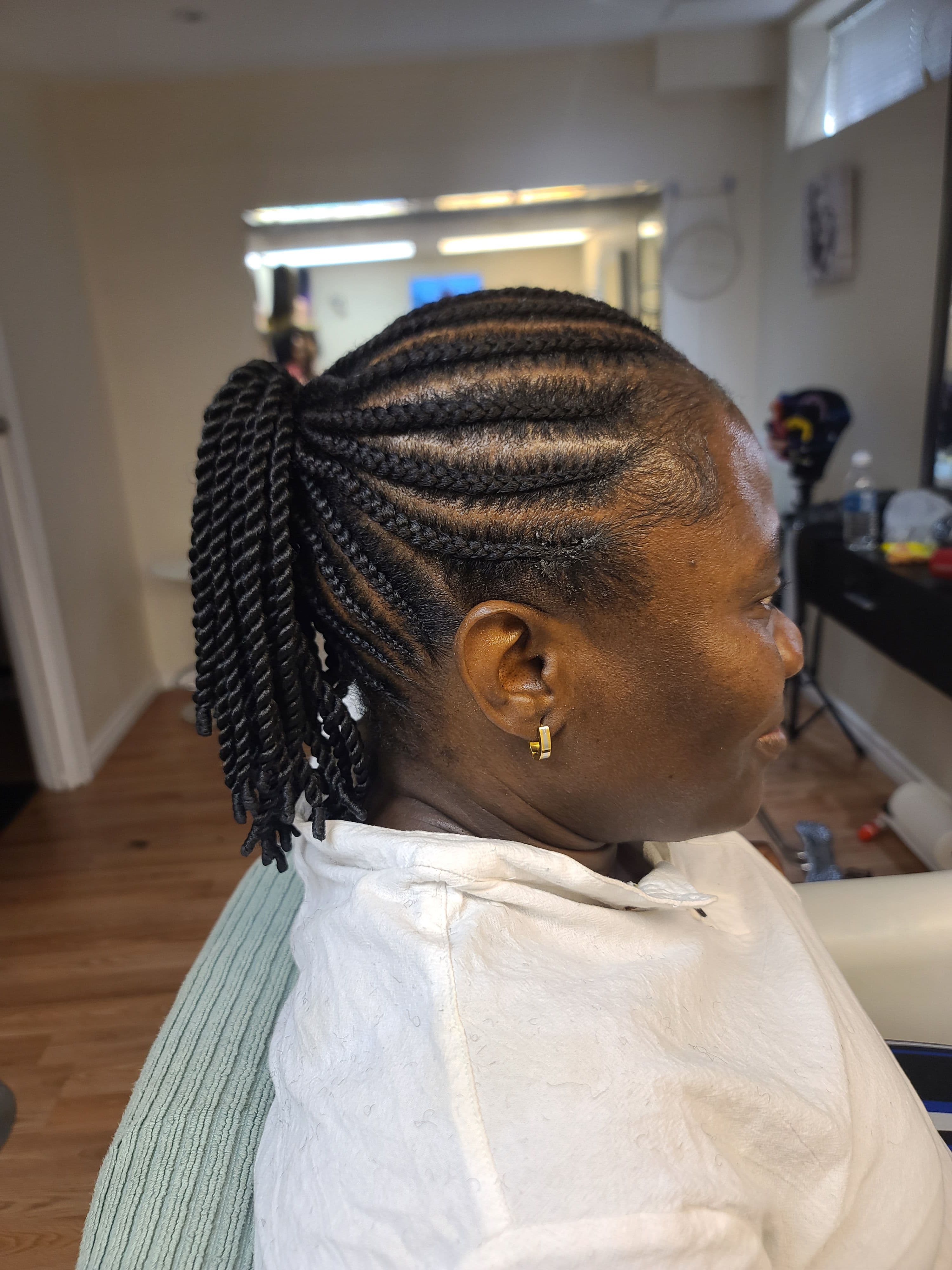 SimpleCornrow and ponytailin Cambridge Ontario - professional hair services