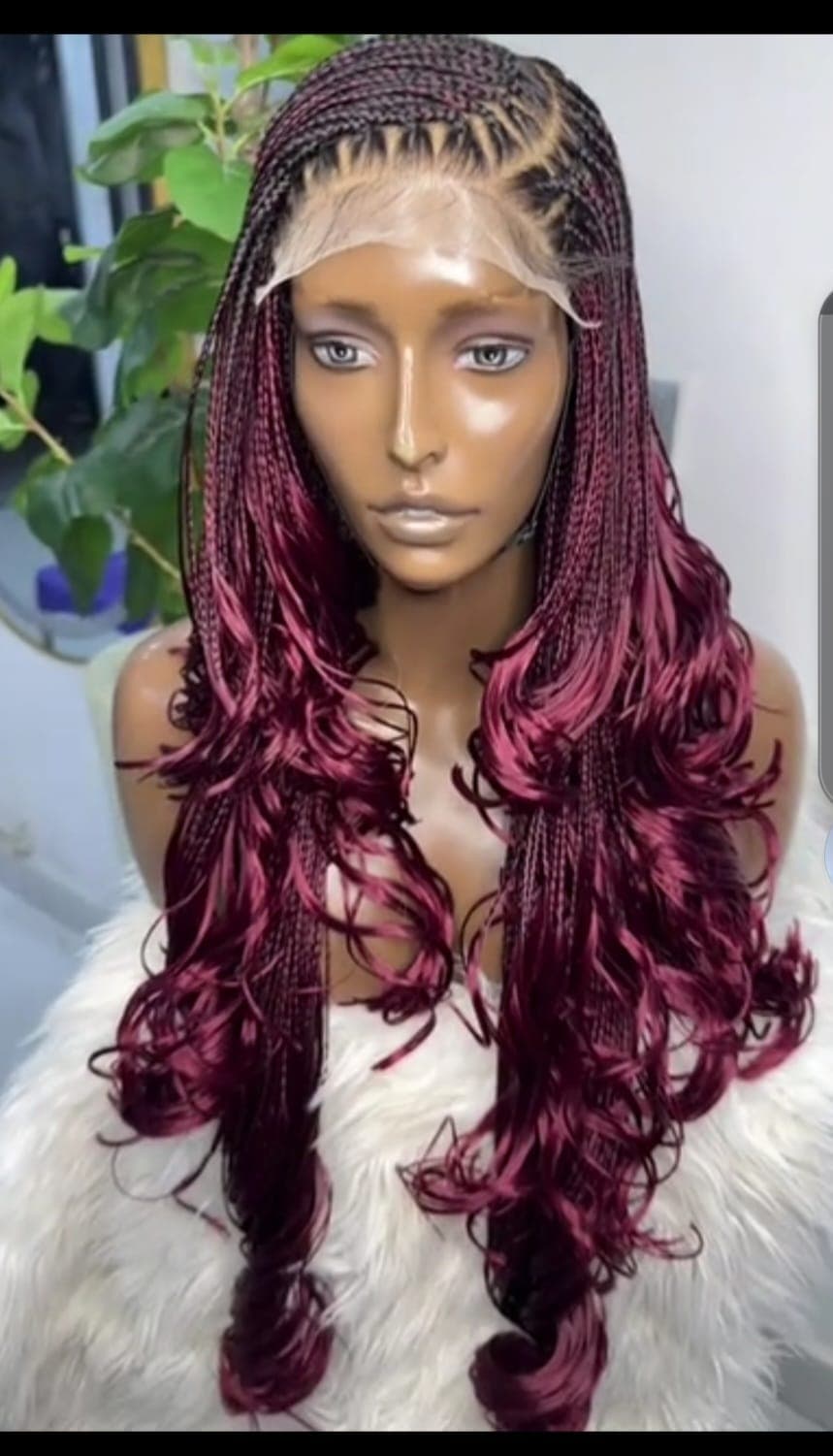 7 by 7 HD lace French curls braided unit. Layered Cut. - Braided wigs in Cambridge Ontario at Robisfun Tender Touch